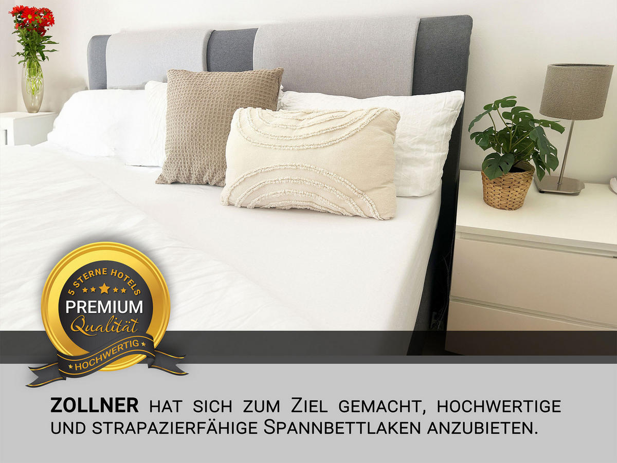 SPANNBETTLAKEN, 180x200 cm, 80% Baumwolle, 20% Polyester, Weiß - Weiß, Naturmaterialien (180/200cm) - Zollner