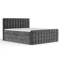 BOXSPRINGBETT Velouria Anthrazit 160/200 cm - Anthrazit/Schwarz, Holz/Holzwerkstoff (160/200cm) - Maison de Reve