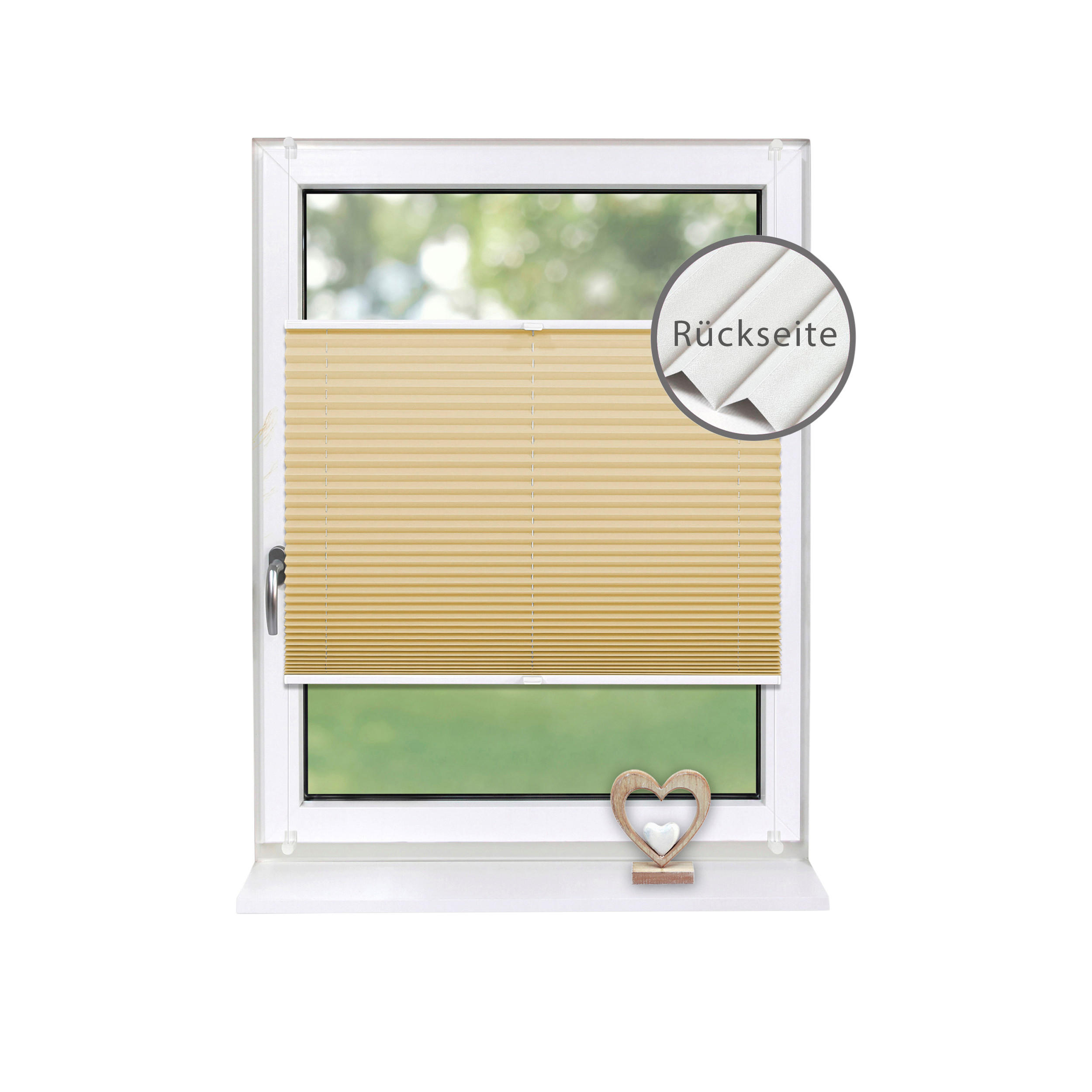 PLISSEE Thermo Basic 115 x 150cm Klemmfix ohne Bohren - Beige, Textil (115/150/150cm) - Deco-Raum