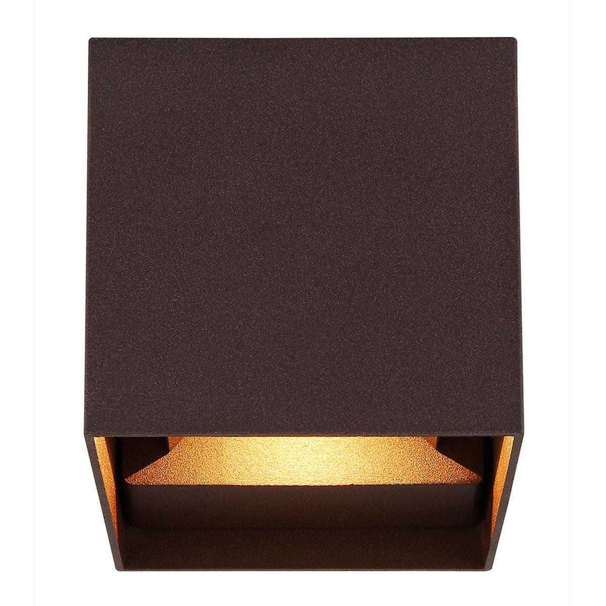 LED AUSSEN-WANDLEUCHTE Rostoptik Braun - Braun, Glas (10/10/10cm) - Globo Lighting