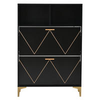 SCHUHSCHRANK Schwarz 80/25/117 cm - Schwarz, Holzwerkstoff (80/117/25cm) - PANGIVO