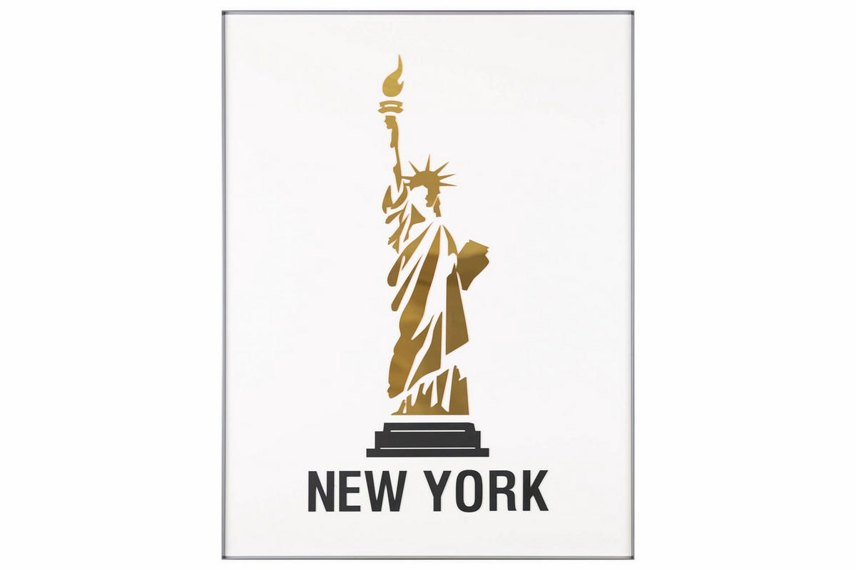 WANDBILD Gold 60/80 cm - Goldfarben/Schwarz, Glas (2.51/80cm) - KUNSTLOFT