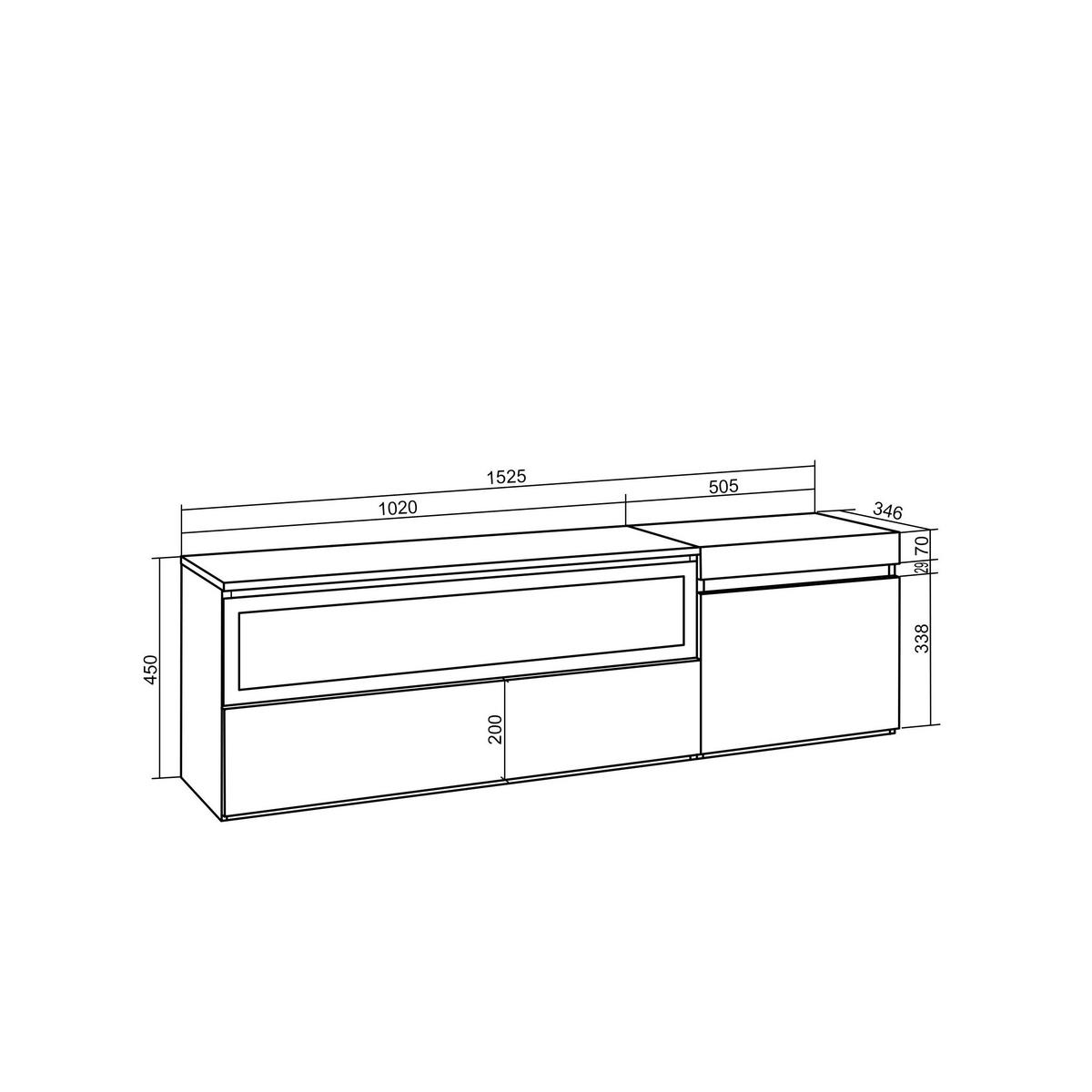 LOWBOARD Elektrokamin, schwarz, 150/35/45cm - Schwarz, Holzwerkstoff (150/45/35cm) - Skraut Home