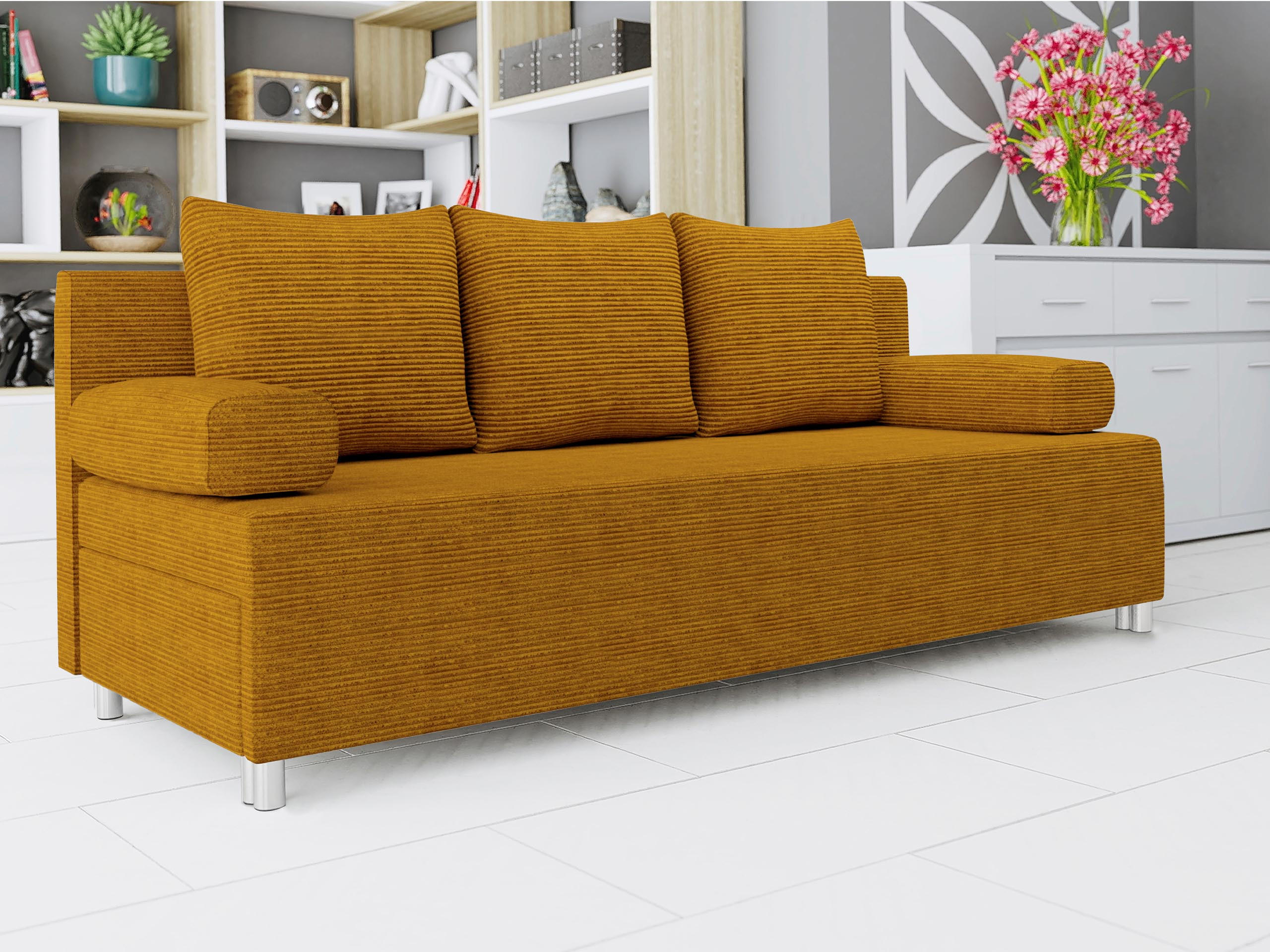 Thumbnail - Mirjan24 Schlafsofa, Braun, Textil, 3-Sitzer, Rechteckig, 192x86x80 cm, Wohnzimmer, Sofas & Couches, Schlafsofas