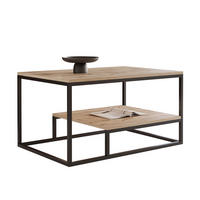 COUCHTISCH LETO 90/68/48 cm, rechteckig, Schwarz / Wotan-Eiche - Eiche Wotan/Schwarz, Holzwerkstoff/Metall (68/90/48cm) - Idohome