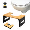 TOILETTENHOCKER Bambus, schwarz - Schwarz, Holz (43.5/18.5/28cm) - eluno