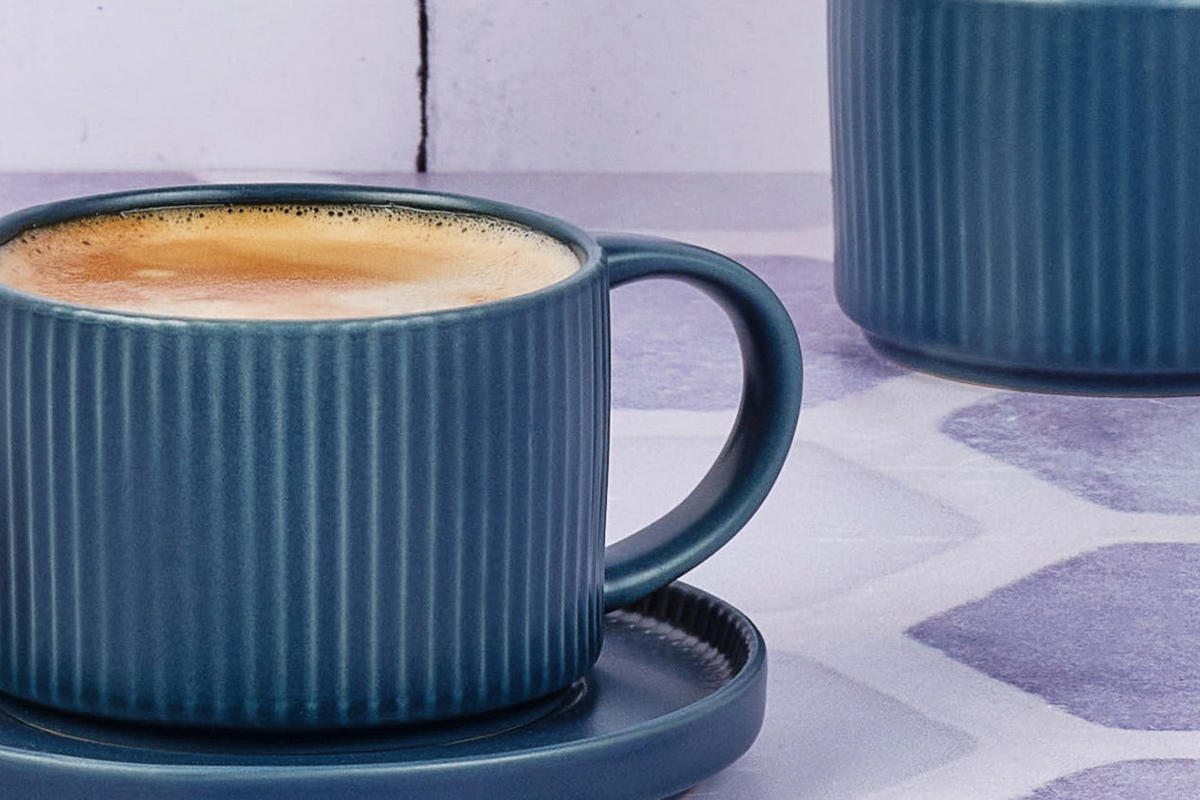 TASSEN Scandi 150ml und Untertasse Ø12cm - 8er-Set - Marineblau - Blau, Keramik (12/6.5/12cm) - Björn