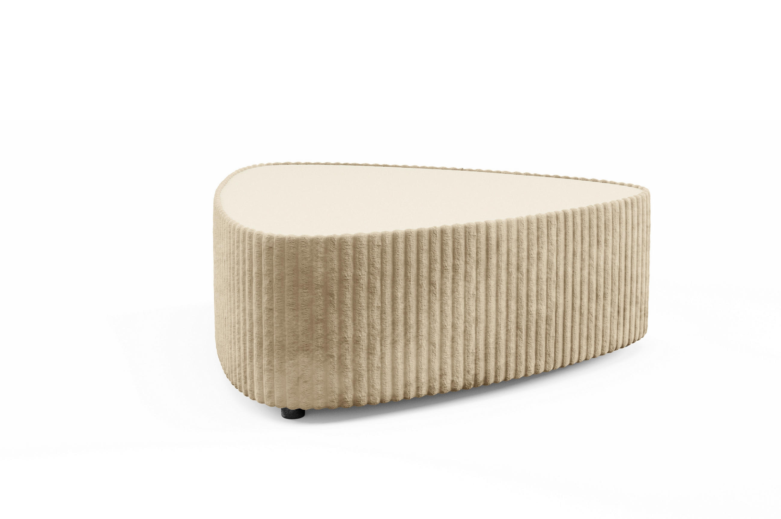COUCHTISCH LINEO 89 cm Wohnzimmertisch gepolstert Beige - Beige, Holzwerkstoff/Textil (96/89/42cm) - MASSENO
