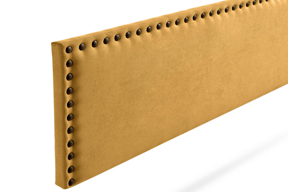 KOPFTEIL gepolstert MODENA Aqualine 160x55x8 cm - Senf - Moonia - Currygelb, Holz (160/8/55cm)