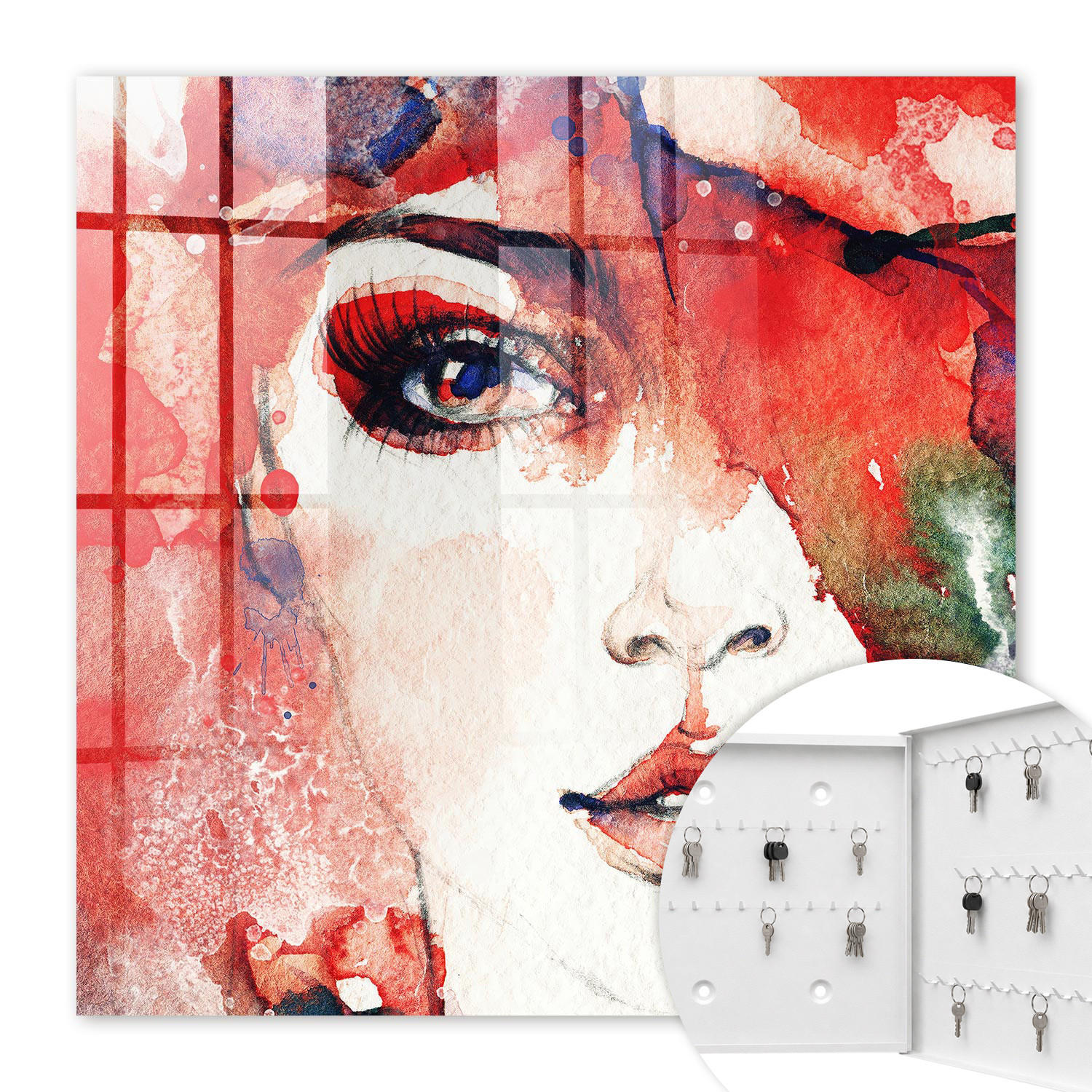 Tulup Schlüsselbox Rot 30x30x5 cm
