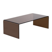 COUCHTISCH - gebogenes Sicherheitsglas - Braun - ALONZO - Transparent/Braun, Glas (110/55/35cm) - Vente-Unique