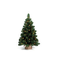 WEIHNACHTSBAUM künstlich Narnie in Blumentopf 45cm mit LED Beleuchtung, Tannenbaum Christbaum Kunstbaum Dekobaum mit Metallständer - Grün, Kunststoff (45cm) - LAALU