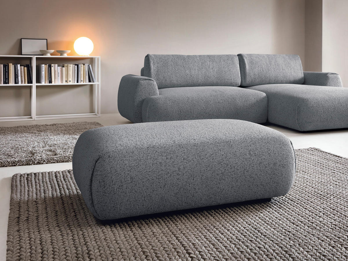 MASSENO Sitzhocker ZEST, Modern Polsterhocker, Fußhocker Grau - Grau, Holzwerkstoff/Kunststoff (70/42/113cm) - MASSENO