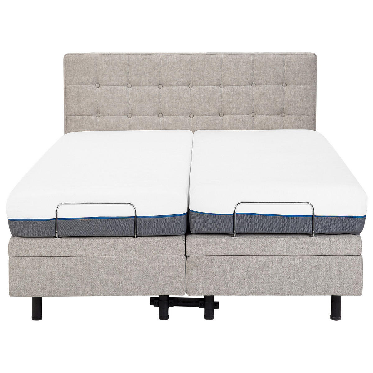 POLSTERBETT 160/200cm Beige Duke - Beige, Textil (160/200cm) - Beliani