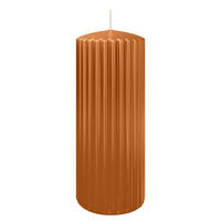 RILLEN KERZEN Cognac 200 x Ø 80 mm, 4 Stück - Cognac, Paraffin (8/20/20cm) - Wiedemann Kerzen