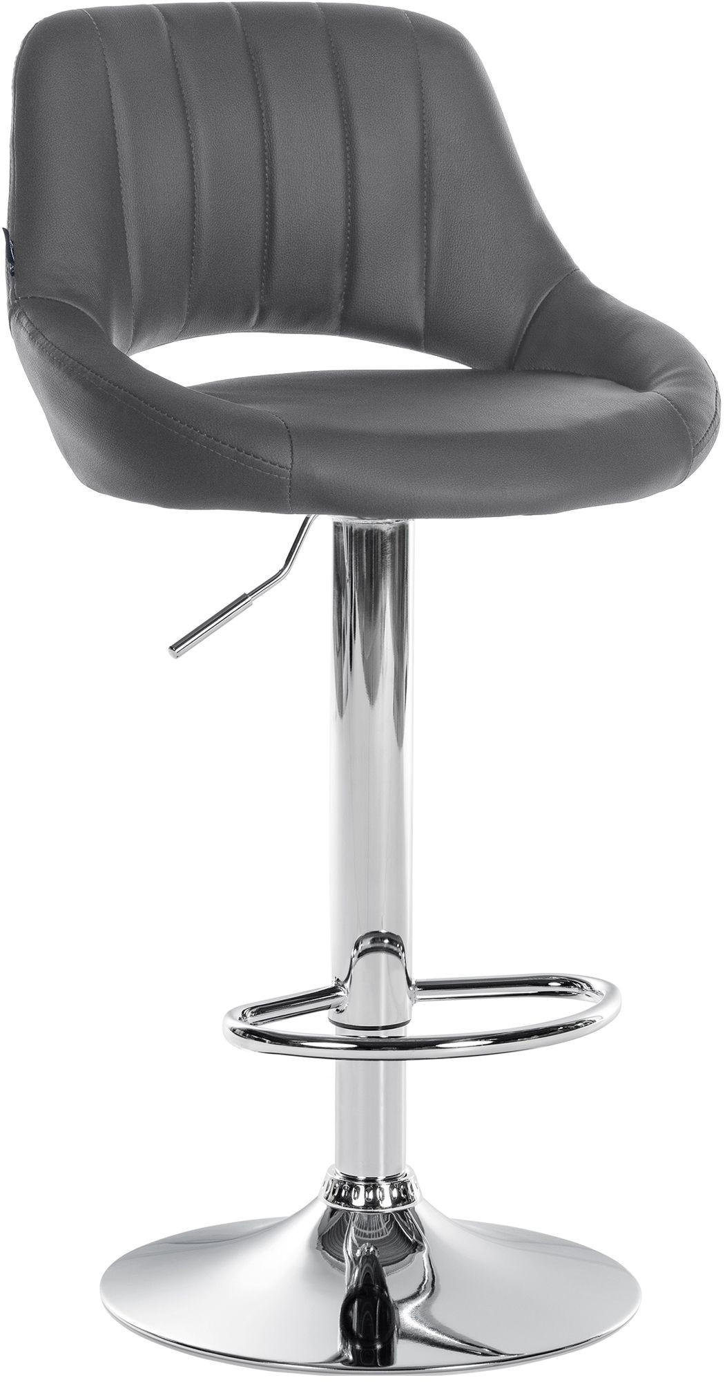 BARHOCKER Lederlook Grau - Chromfarben/Grau, Textil/Metall (47/85/48cm) - CLP