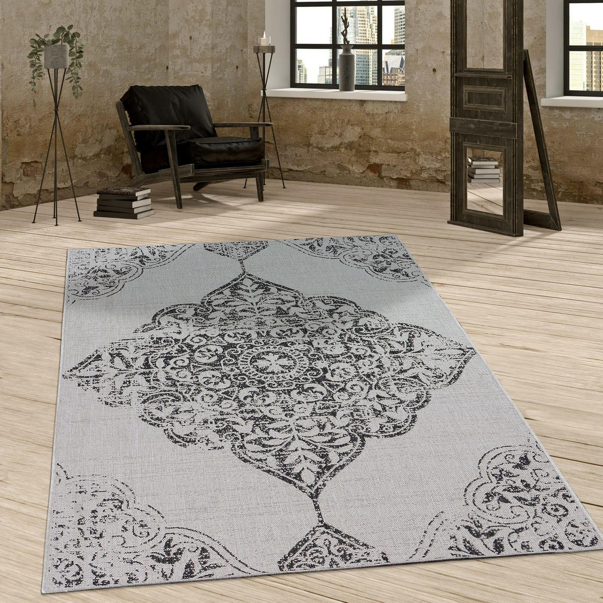 OUTDOORTEPPICH 80/150 COCO 202 - Grau, Kunststoff (80/150cm) - Paco Home