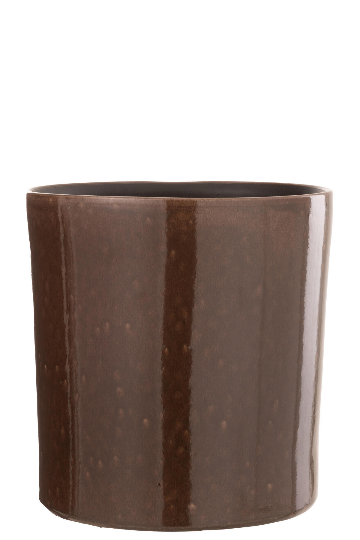 BLUMENTOPF FLEK - Töpferei - Braun - L - Ø 24 cm - Braun, Keramik (24/24cm) - J-Line
