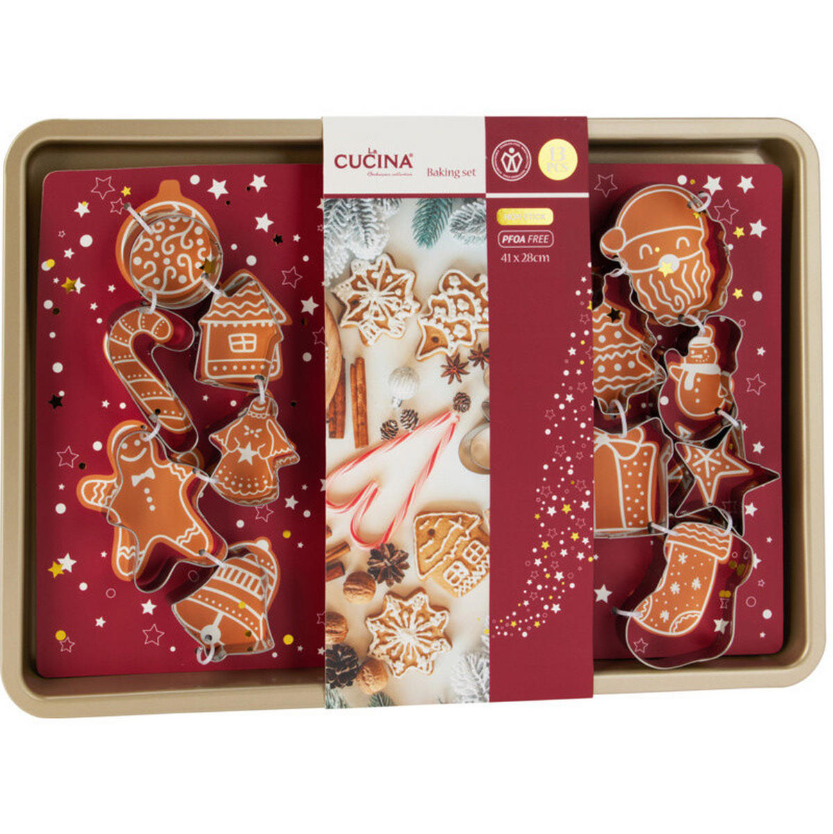 AUSSTECHFORMEN Fjoli mit Antihaftbeschichtung 13er-Set - Silberfarben, Metall (28/3/41cm) - La Cucina