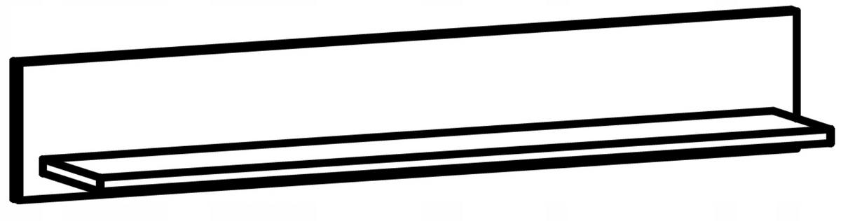 WANDREGAL POL100 Schwarz 98/18/16 cm - Schwarz, Holzwerkstoff (98/16/18cm) - Matkam Möbel