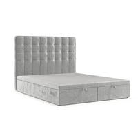 POLSTERBETT Celestia mit Stauraum 120/200 cm Hellgrau im Lotta Stoff - Hellgrau/Schwarz, Holz/Holzwerkstoff (120/200cm) - AltaBeds