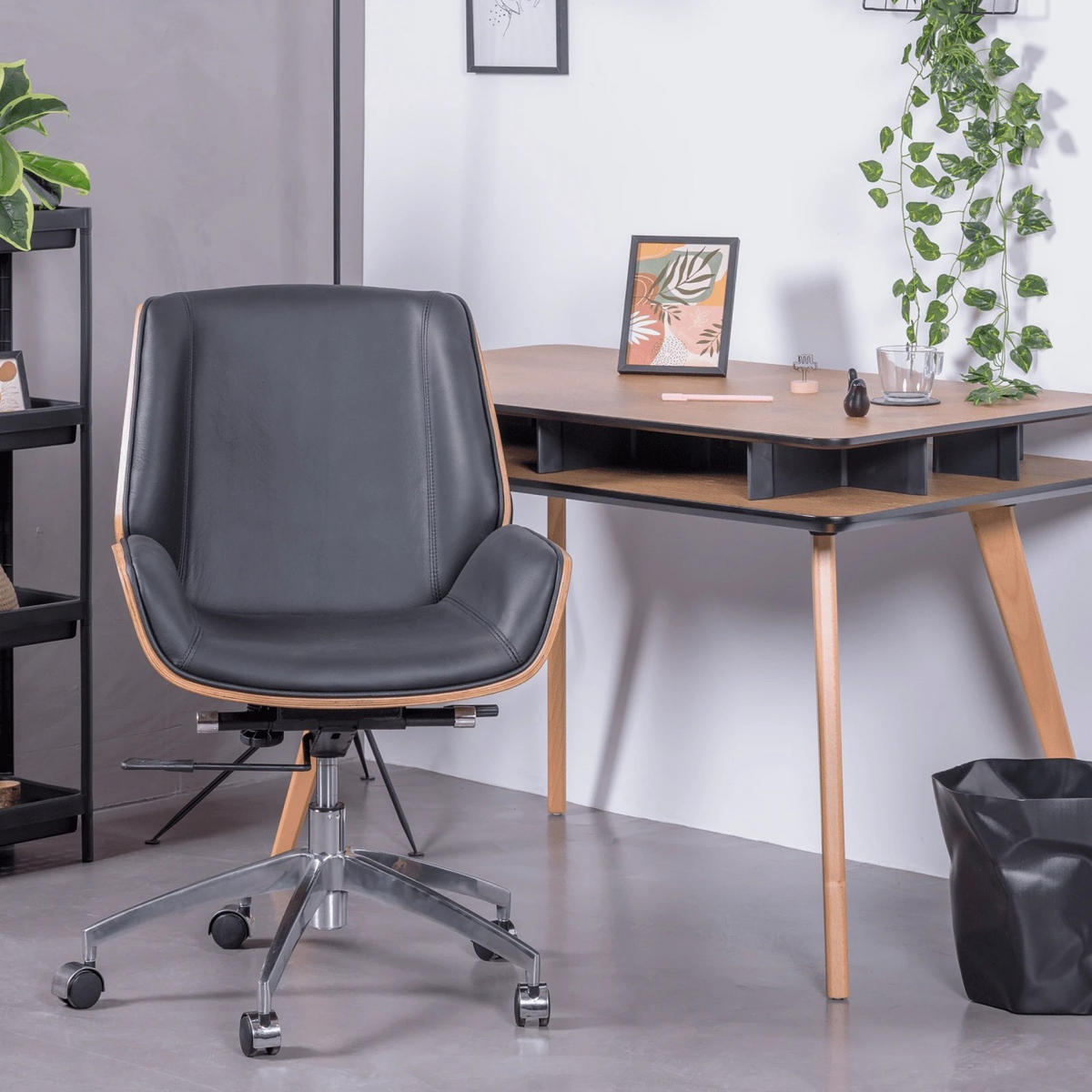 BÜROSTUHL Textil Schwarz - Schwarz, Textil (60/88/60cm) - Nest Dream