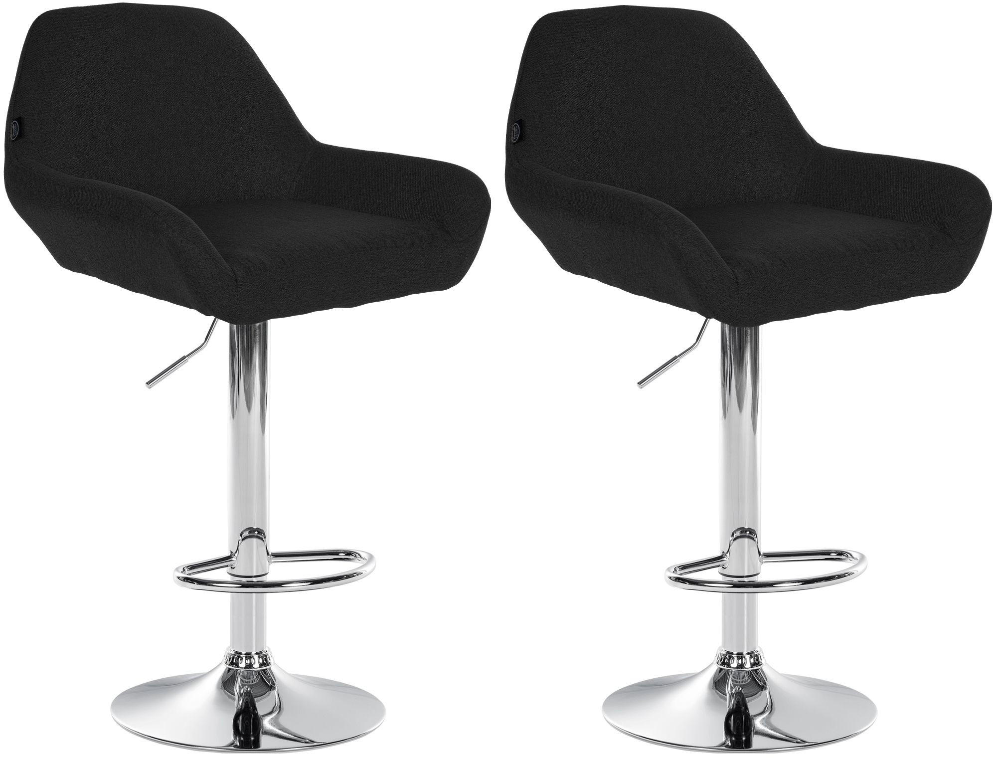BARHOCKER 2 Stoff Schwarz - Chromfarben/Schwarz, Textil/Metall (51/89/52cm) - CLP