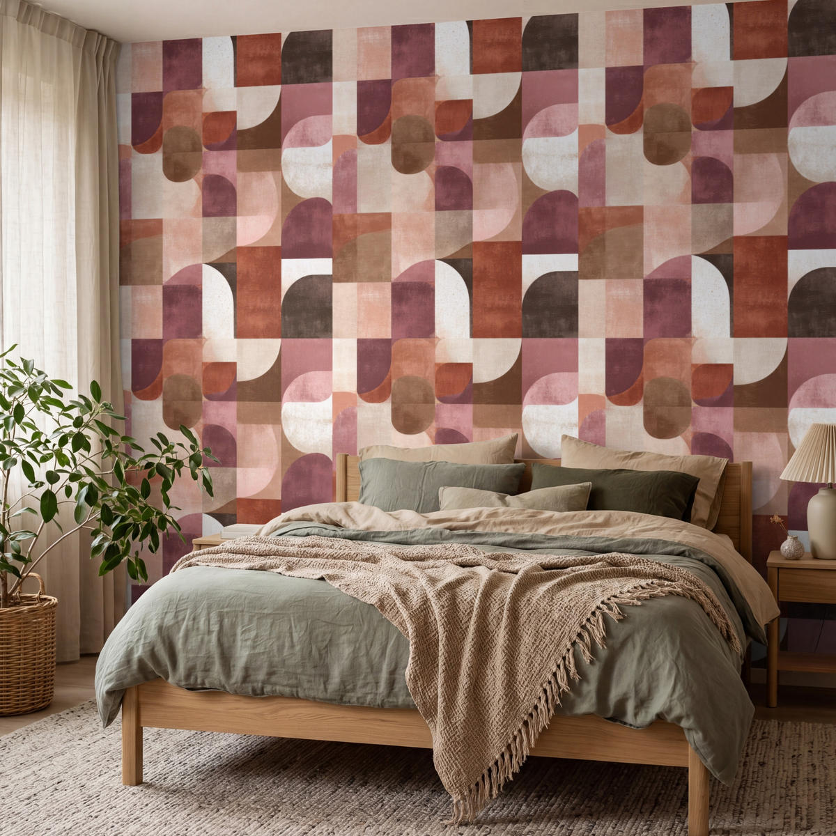 TAPETE - Geometrie - Modern - Retro - 350x280 cm - Multicolor, Papier (350/280cm) - OnlyWow