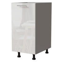 KÜCHENUNTERSCHRANK Essen D1D/40 Weiß Hochglanz / Grau Matt 40 / 50 / 82cm - Weiß Hochglanz/Grau, Holz/Holzwerkstoff (40/82/50cm) - Feldmann-Wohnen