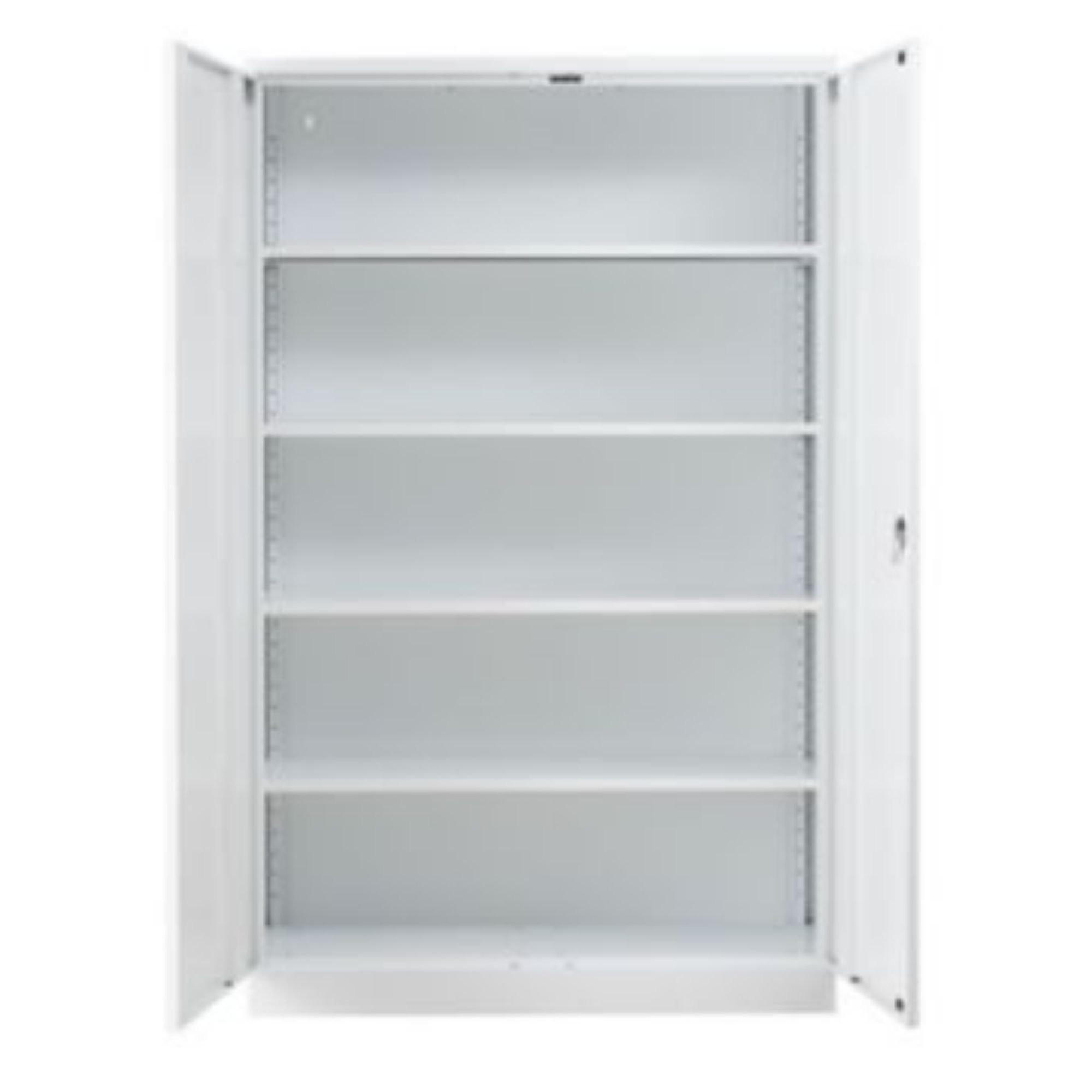 STAHLSCHRANK Bee mit 4 lackierten Fachböden 195x120x42 cm Korpusfarbe Verkehrsweiß Frontfarbe Verkehrsweiß - Weiß, Metall (120/195/42cm)