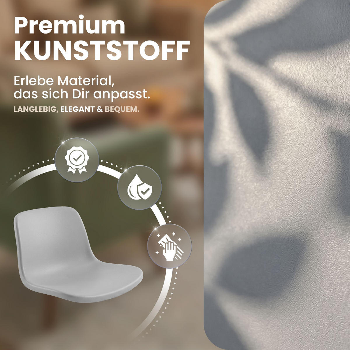 STUHL 2 Kunststoff Grau - Grau, Kunststoff/Metall (47/86/50cm) - CLP