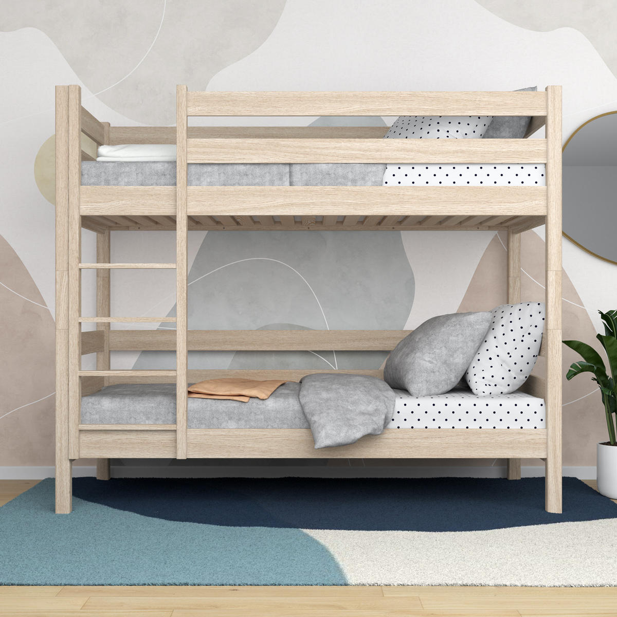 ETAGENBETT N01 Sonoma Eiche 100/200 - Sonoma Eiche, Naturmaterialien/Holz (100/200cm) - N-Wood