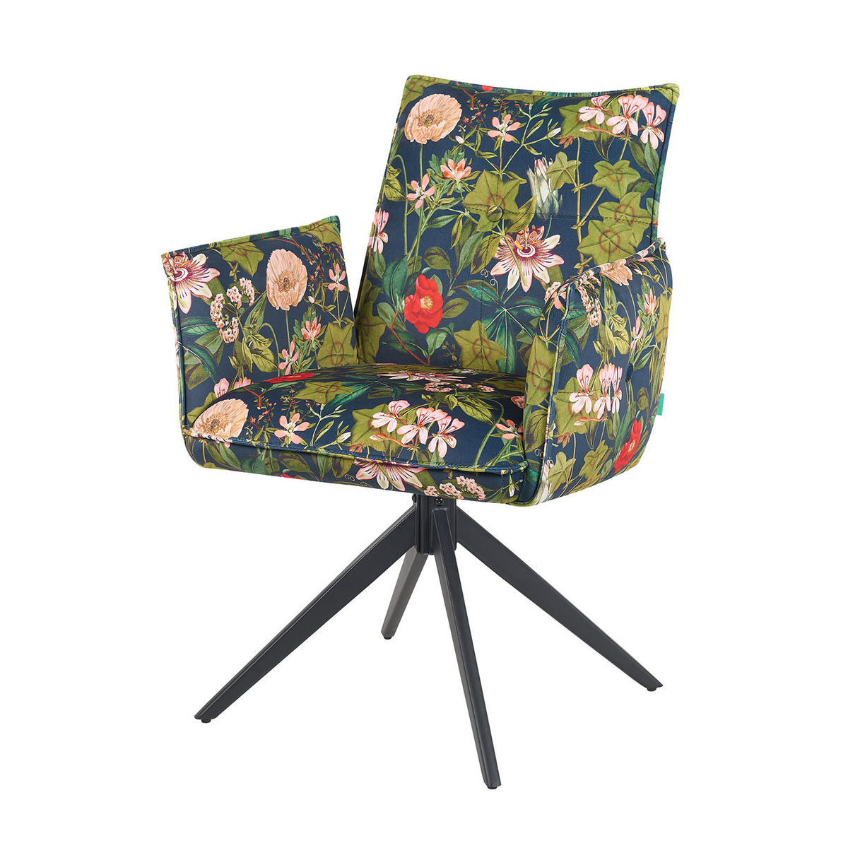 ARMLEHNSTUHL Mika-Nina - Multicolor/Schwarz, Textil/Metall (60/88/63cm) - DUBI Möbel