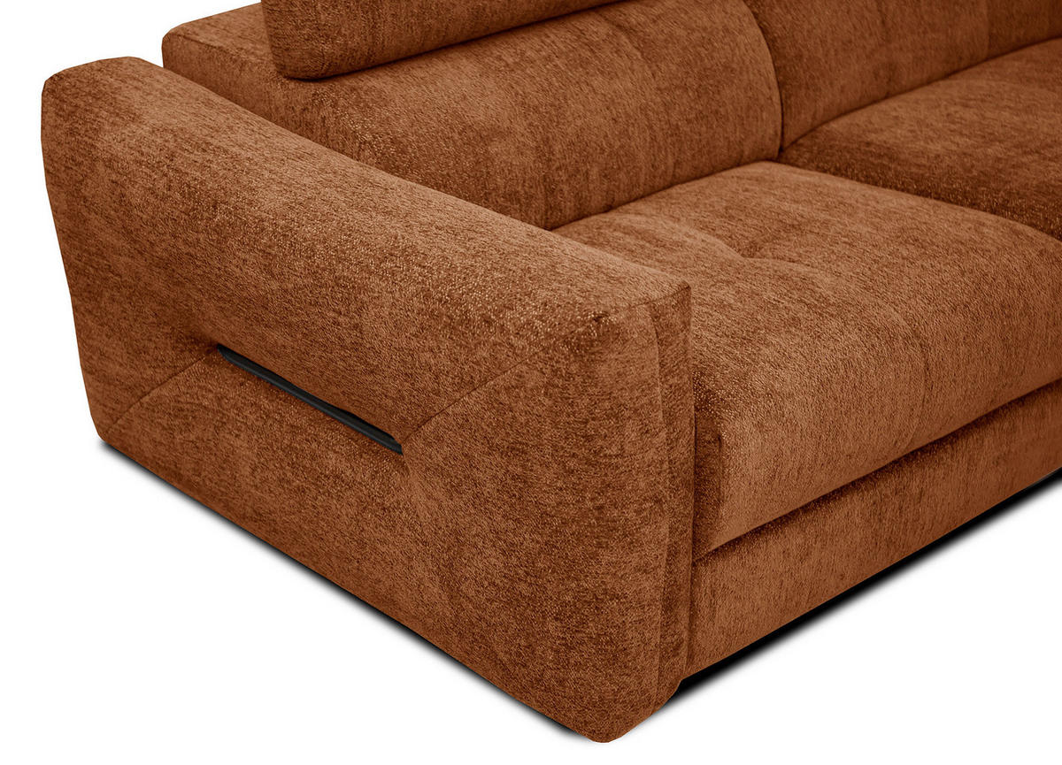 ECKSOFA CALVERA 5-Sitzer, dunkelorange - Dunkelorange, Holzwerkstoff/Textil (298/239cm) - Courtois Laville
