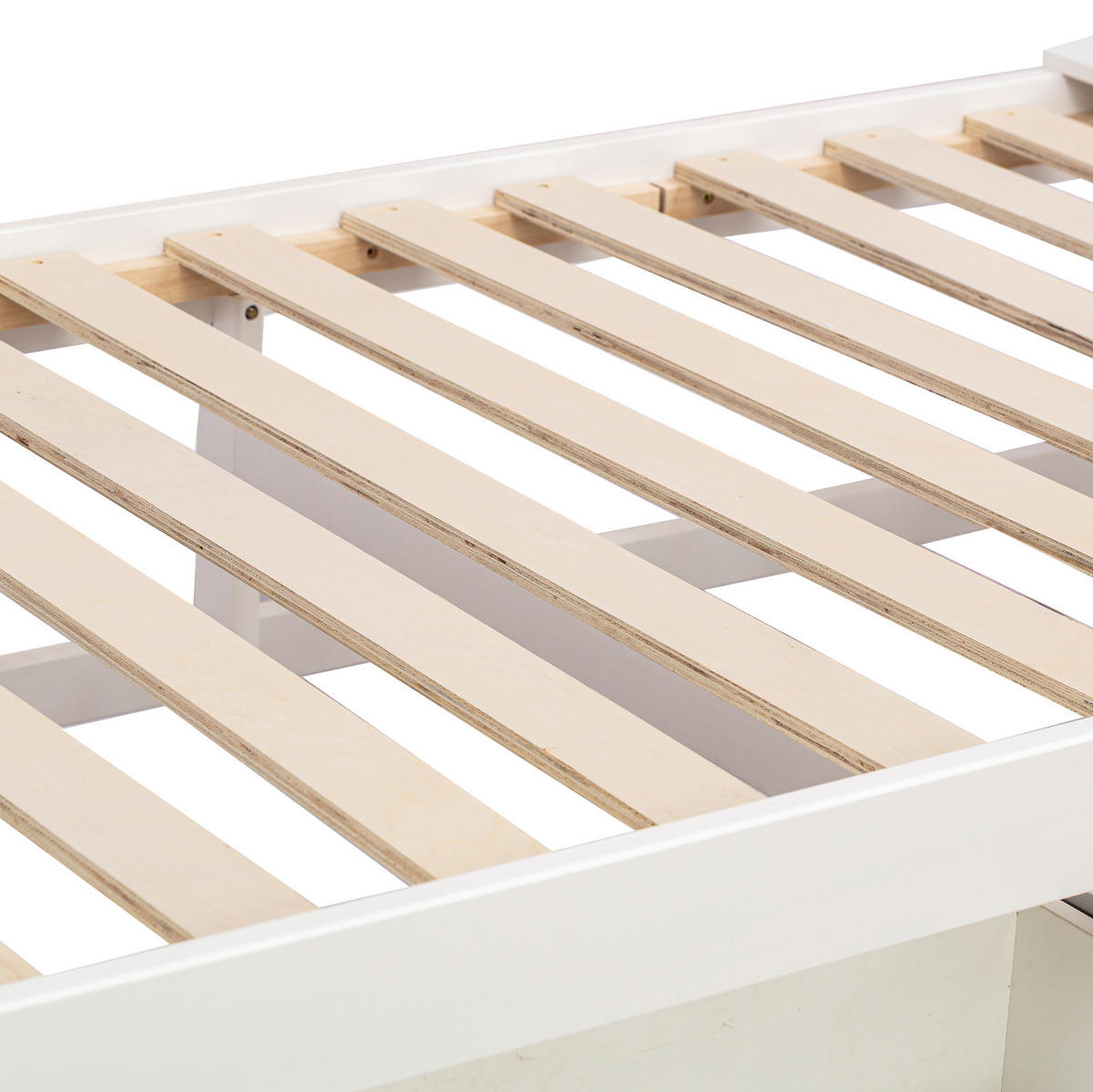 KINDERBETT 90/190 cm aus Massivholz mit USB-Anschluss, Nachttisch, Ausziehbett und 2 Schubladen, Weiß - Weiß, Holz (90/190cm) - Redom