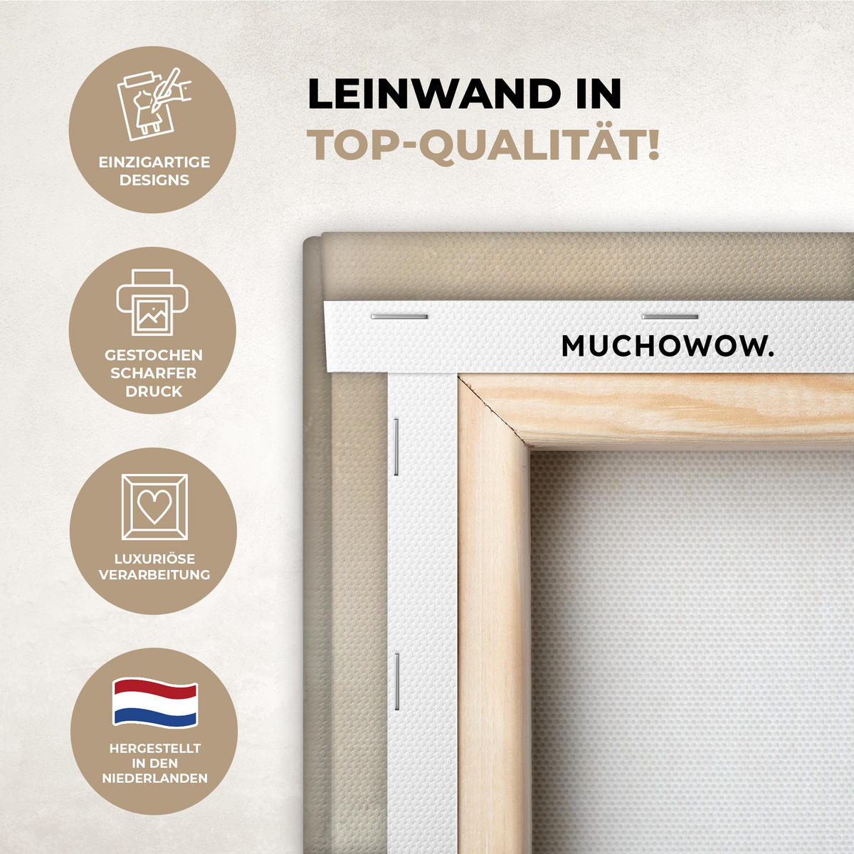 LEINWANDBILD Blumen - Japandi - Wabi sabi 80x120 cm - Sandfarben, Textil (80/120cm) - MuchoWow