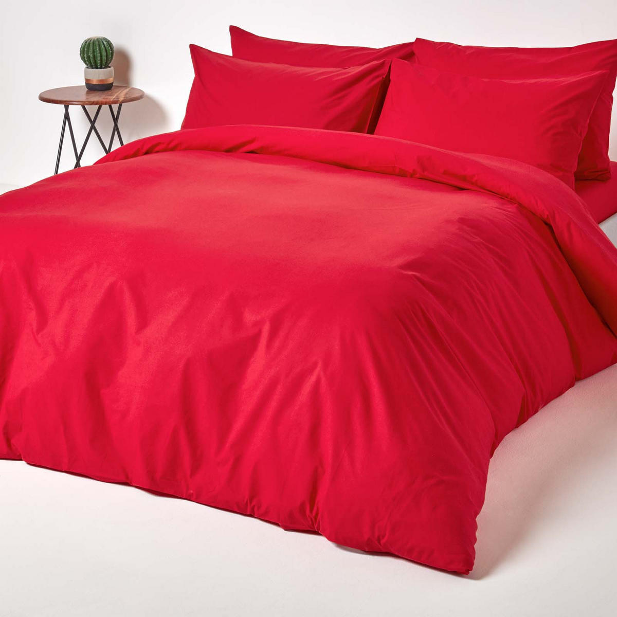 BETTLAKEN ohne Gummizug, Ägyptische Baumwolle, Fadendichte 200 - Rot, Textil (275/275cm) - Homescapes