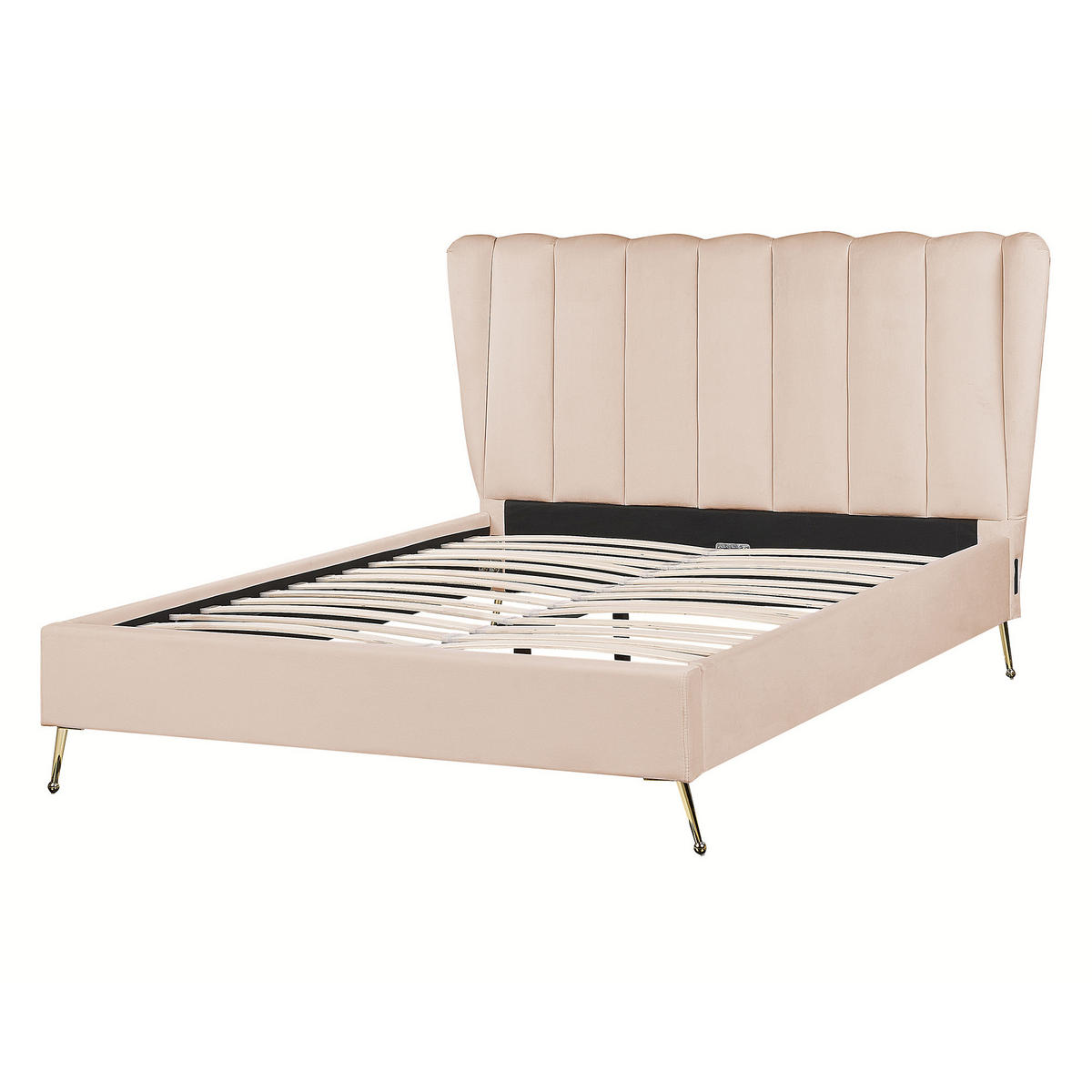 POLSTERBETT 140/200cm Beige Miribel - Beige, Textil (140/200cm) - Beliani