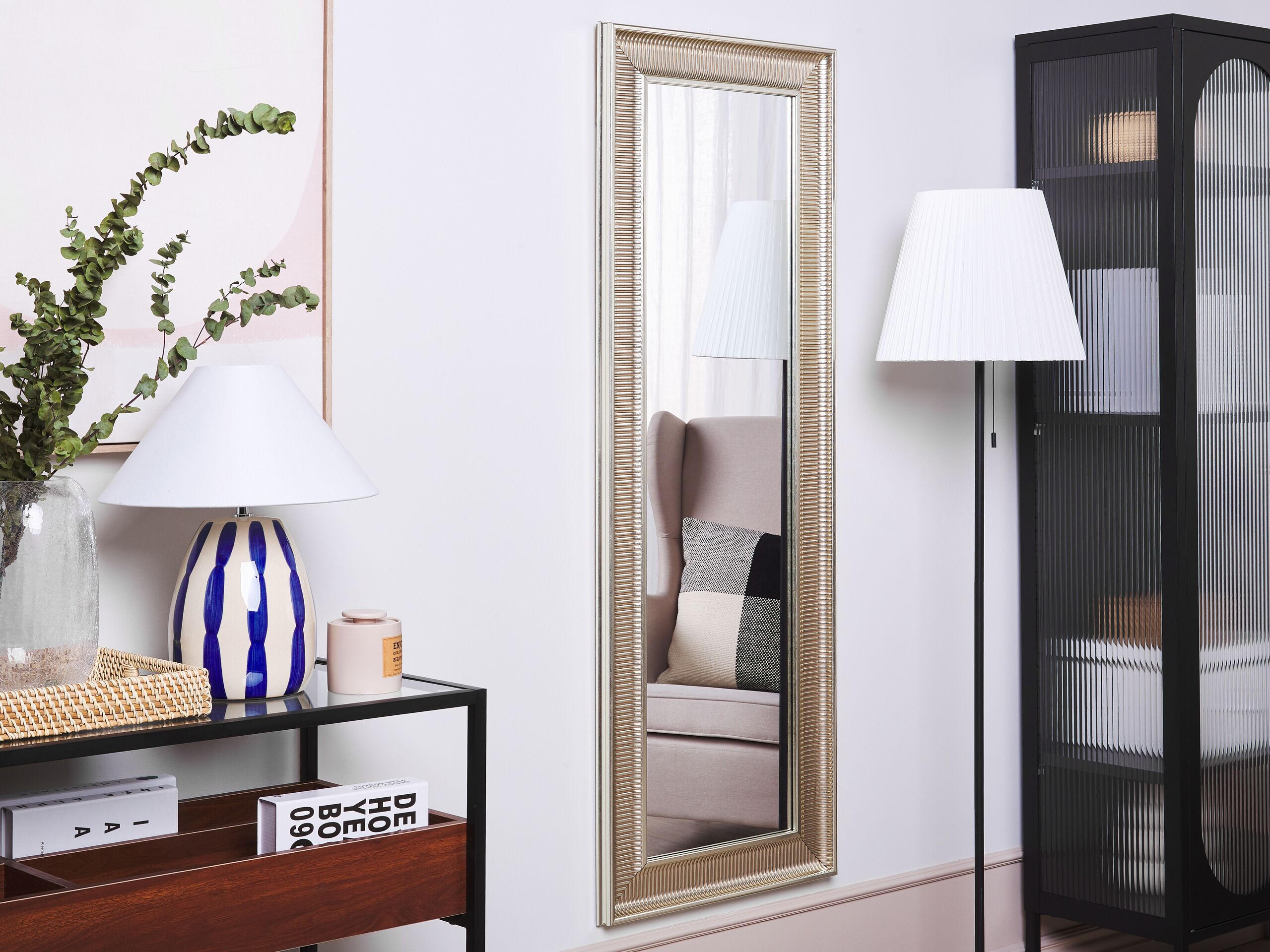 WANDSPIEGEL gold rechteckig 51/141cm Cassis - Silberfarben/Goldfarben, Kunststoff (51/141/4cm) - Beliani