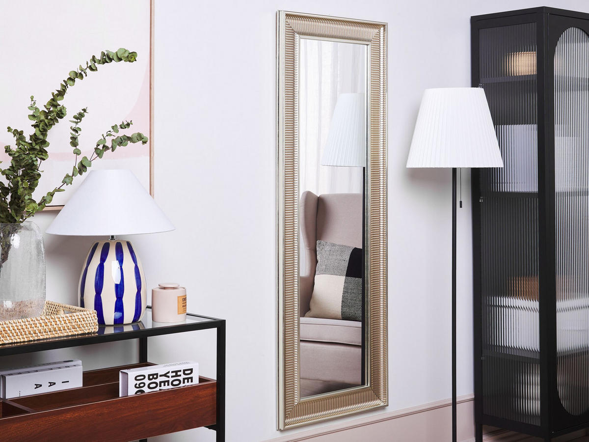 WANDSPIEGEL gold rechteckig 51/141cm Cassis - Silberfarben/Goldfarben, Kunststoff (51/141/4cm) - Beliani