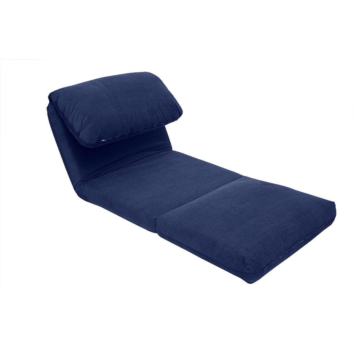 KUSCHELSESSEL 1-Sitzer Cord Dunkelblau Wandelbar SPENCER - Dunkelblau, Textil (82/62/82cm) - Miliboo