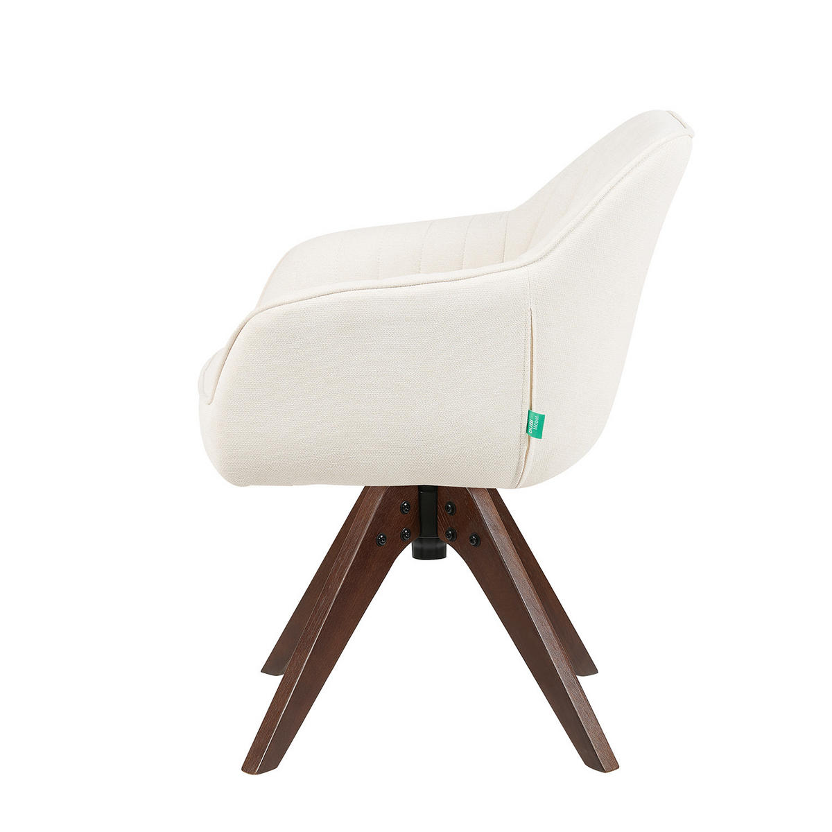 ARMLEHNSTUHL Mika-Finn 2er-Set - Nussbaumfarben/Creme, Eichenholz/Holz (60/82/61cm) - DUBI Möbel