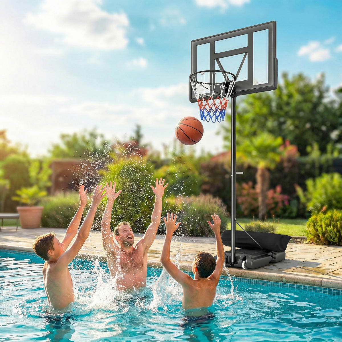 BASKETBALLKORB DE-10542 Schwarz - Schwarz, Metall (70/110cm) - ComfortXL