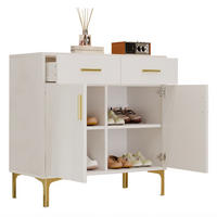 SIDEBOARD 80/35/79,5 cm in Weiß mit 2 Türen, 2 Schubladen und Metallfüßen - Weiß, Holzwerkstoff (80/79.5/35cm) - Flora Grace