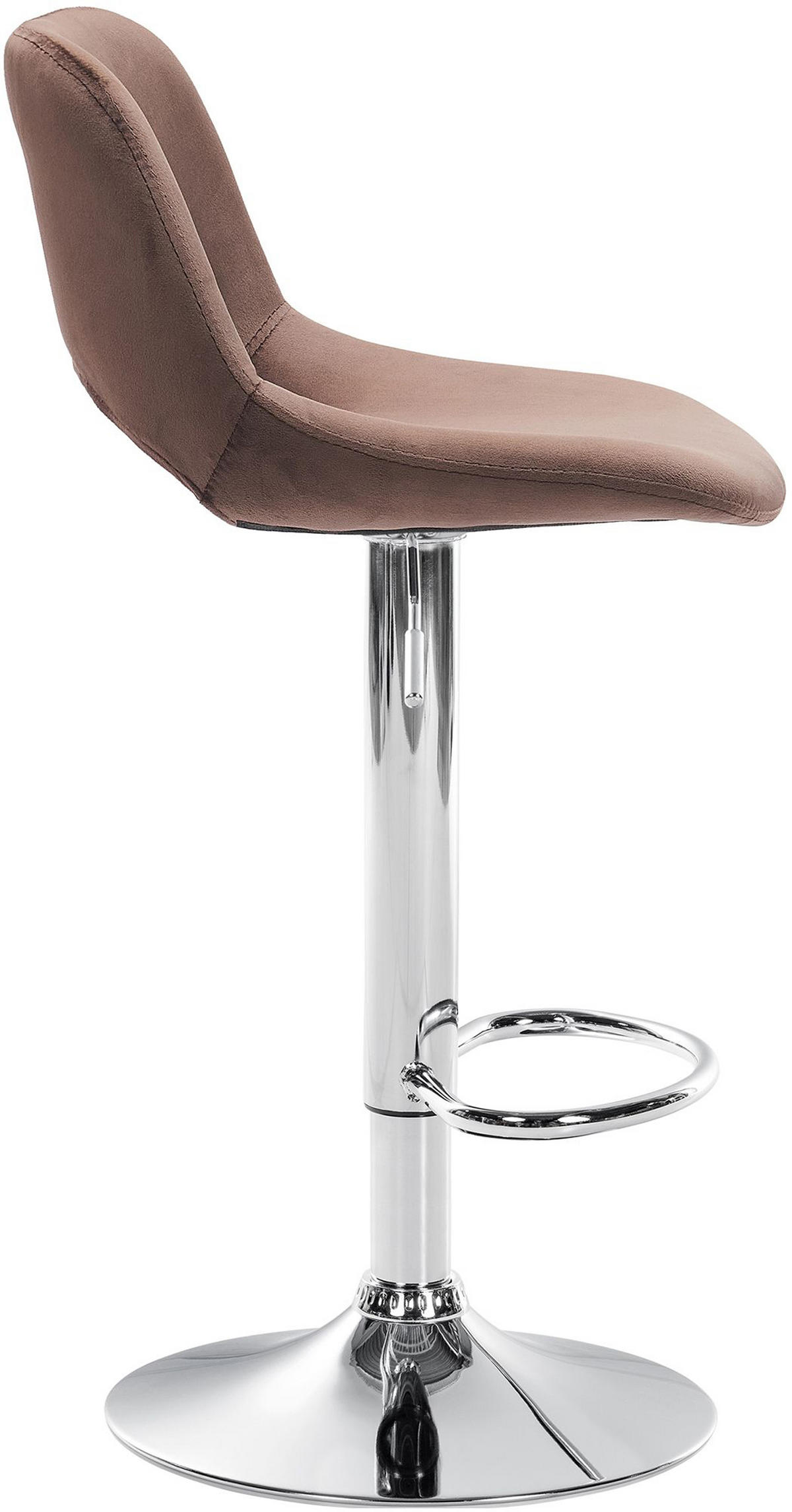 BARHOCKER Campus Samt chrom braun - Chromfarben/Braun, Textil/Metall (42/107/46cm) - TPFLiving