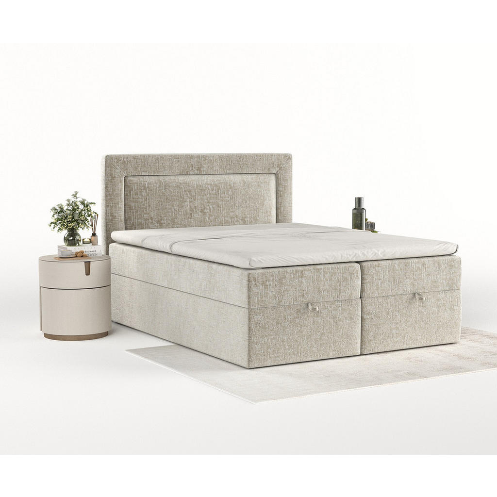 Thumbnail - Maison de Reve Boxbett, Beige, Textil, Buche, Kiefer, H3, Höhe ca. 20 cm, 140x200 cm, Oeko-Tex® Standard 100, FSC 100%, ...