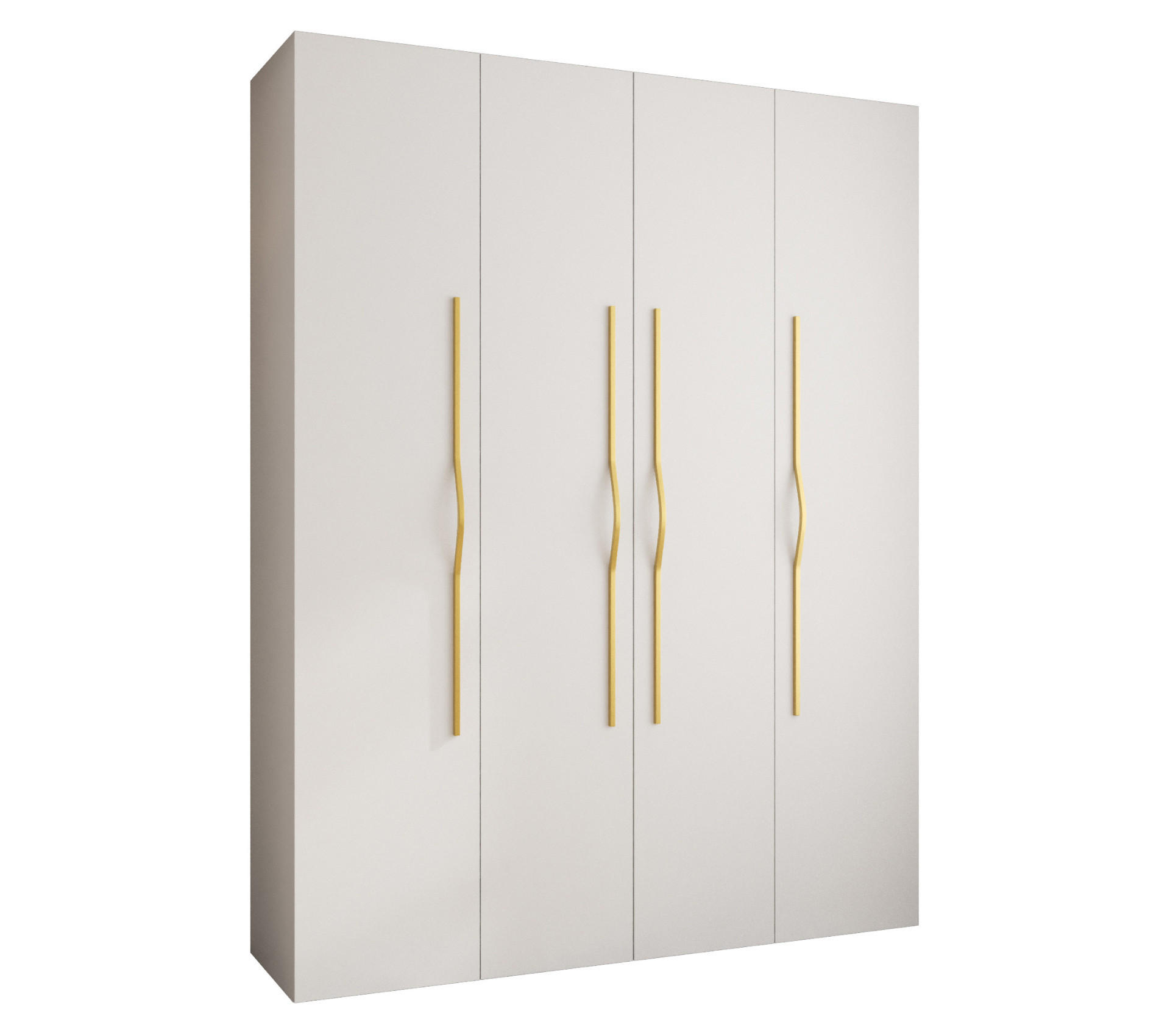 Abiks Möbel Drehtürenschrank Weiß, Gold 190x245.5x40 cm