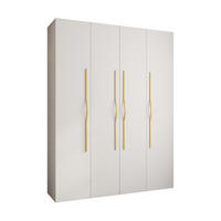 DREHTÜRENSCHRANK 245,5/190/40 4-türig - Goldfarben/Weiß, Holz/Metall (190/245.5/40cm) - Abiks Möbel