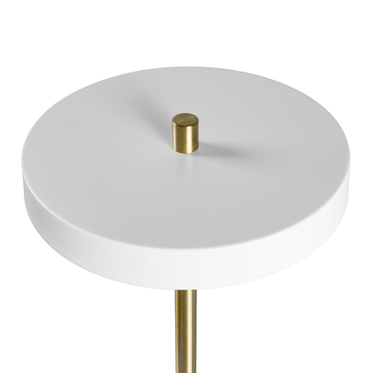 LED Tischlampe mit Dimmer Metall Weiß Evenlode - Messingfarben/Weiß, Metall (20/20/41cm) - Beliani