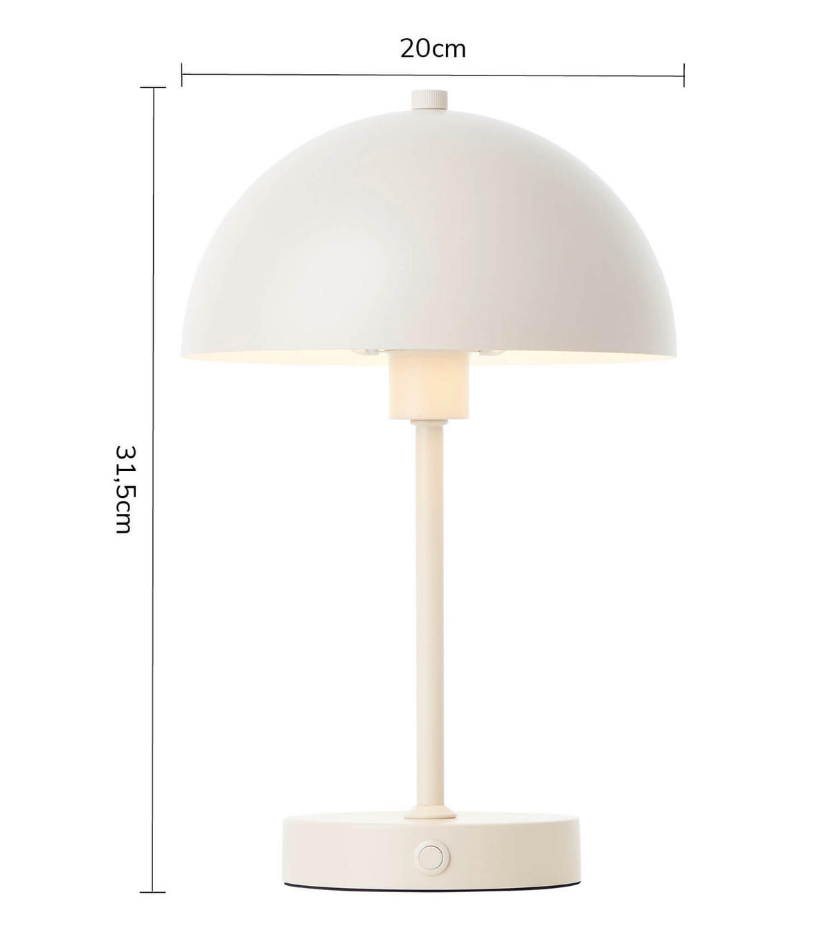 TISCHLAMPE KABELLOS Der Leuchtturm - Beige, Metall (20/20/31.5cm) - Mokebo